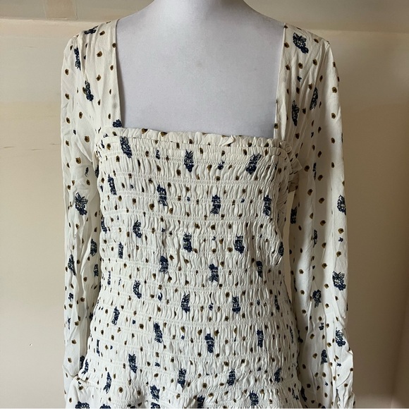 Free People Two Faces Floral Mini Dress in Tea Combo size Large - Picture 4 of 9